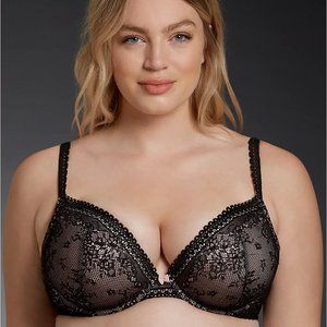 DELICATE LACE PUSH-UP PLUNGE BRA